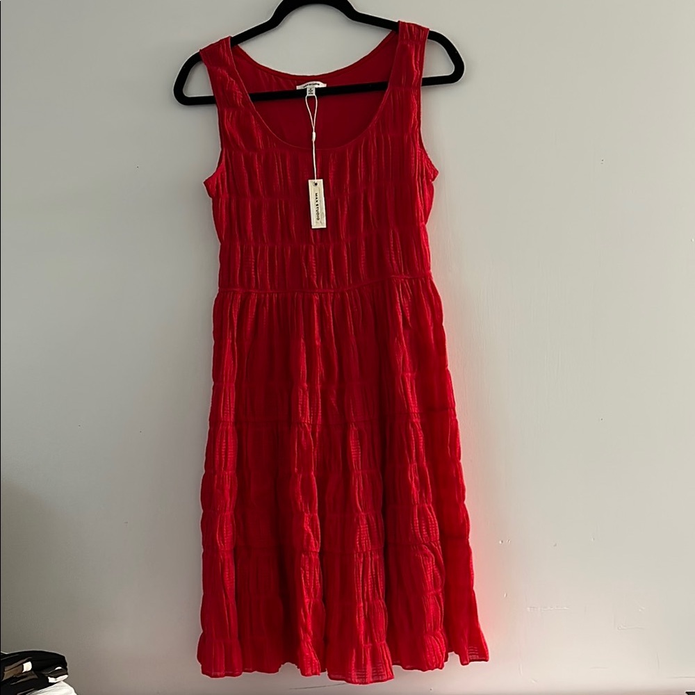Max Studio Vibrant Red Midi Dress